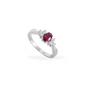 White Gold Ruby & Diamond Ring 0.50ct White Gold Ruby & Diamond Ring 0.50ct